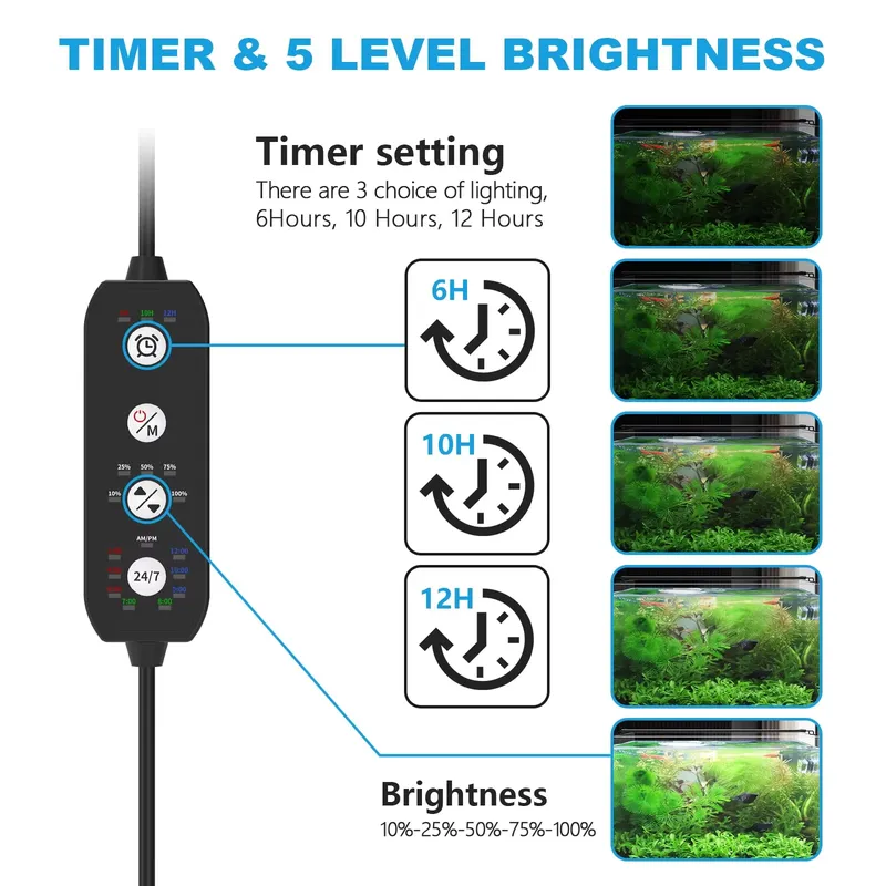 LED Aquarium Light for Fish Ta - огляд і ціна Planted Aquarium Hours