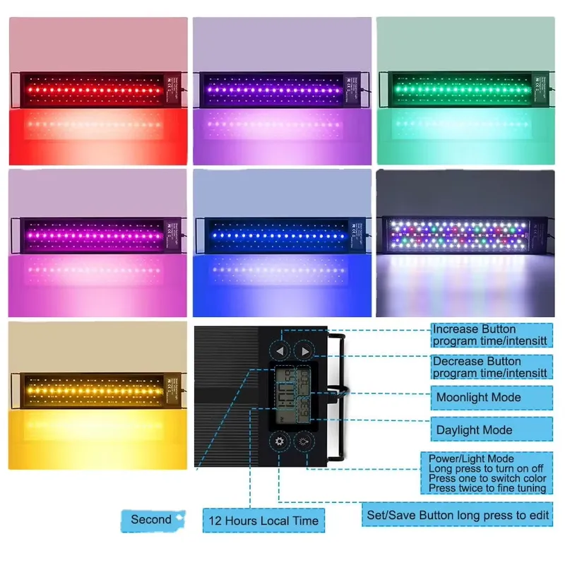 LED Aquarium Light 45cm 24W wi - огляд і ціна Planted Aquarium Hours